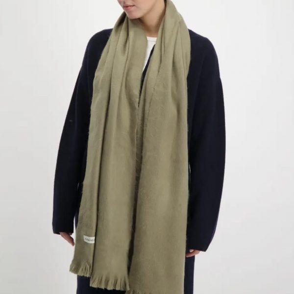 Alpaca Loca Schal smoaked green – Bild 2