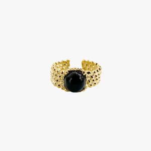 HELLES Ring CORA schwarzer Achat