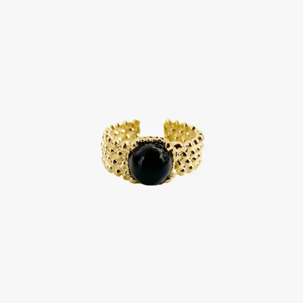 HELLES Ring CORA schwarzer Achat