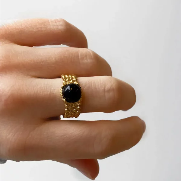 HELLES Ring CORA schwarzer Achat – Bild 2