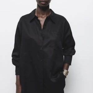 LANIDOR Hemdbluse schwarz